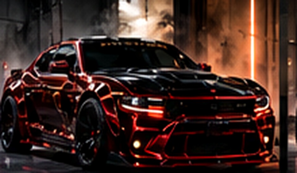 Custom widebody Dodge Charger with dramatic custom paint concept